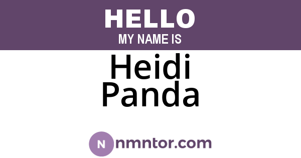 Heidi Panda