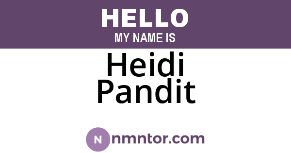 Heidi Pandit