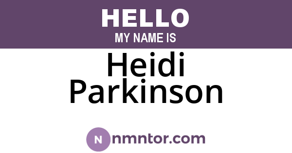 Heidi Parkinson