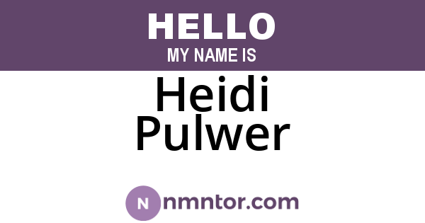 Heidi Pulwer
