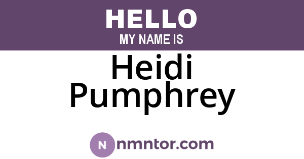 Heidi Pumphrey
