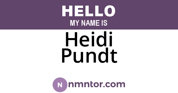 Heidi Pundt