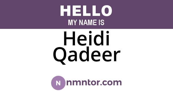 Heidi Qadeer