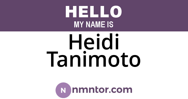 Heidi Tanimoto