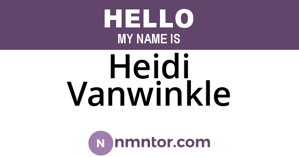 Heidi Vanwinkle