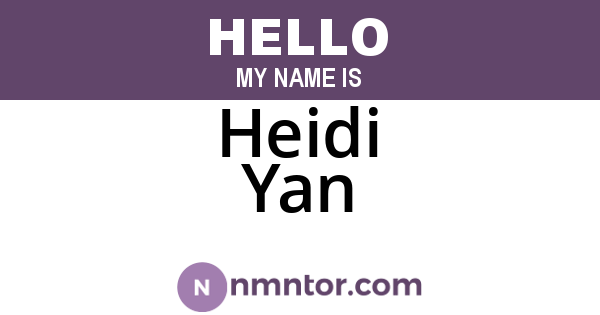 Heidi Yan