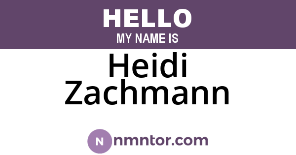 Heidi Zachmann