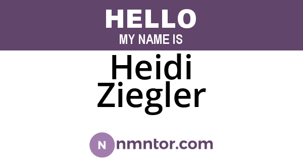 Heidi Ziegler