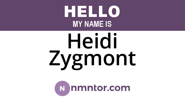 Heidi Zygmont