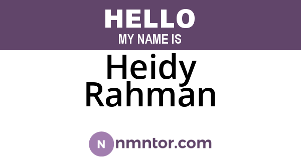 Heidy Rahman