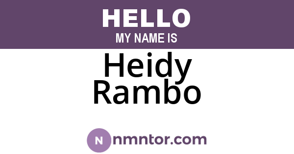 Heidy Rambo