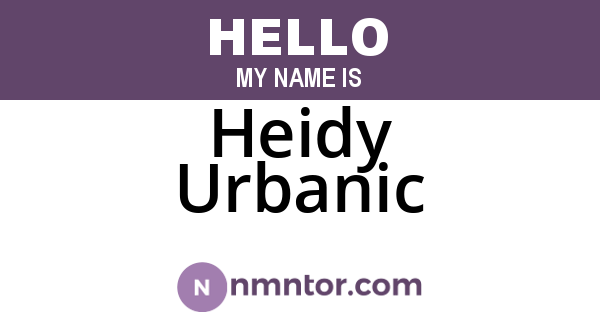 Heidy Urbanic