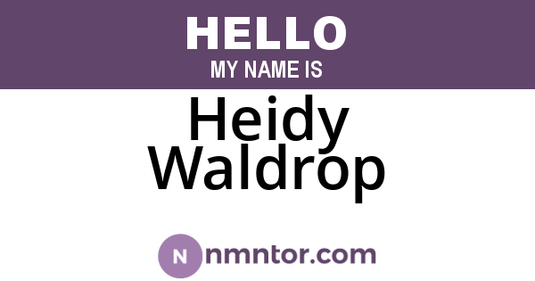 Heidy Waldrop