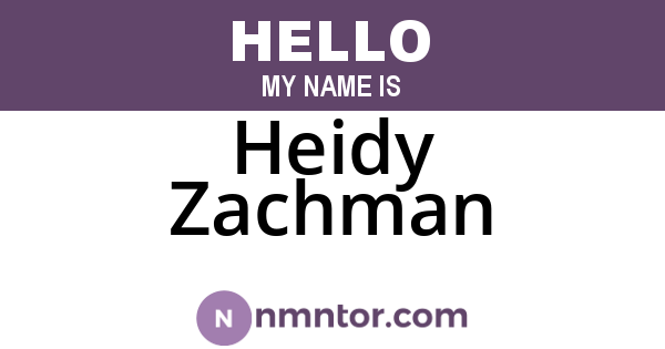 Heidy Zachman
