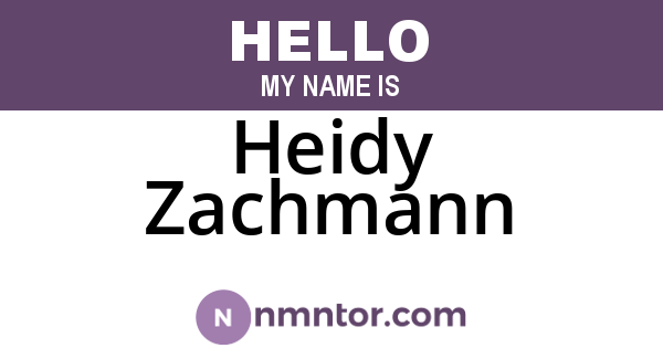 Heidy Zachmann