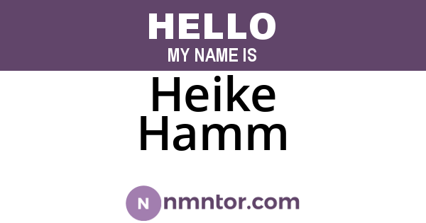 Heike Hamm