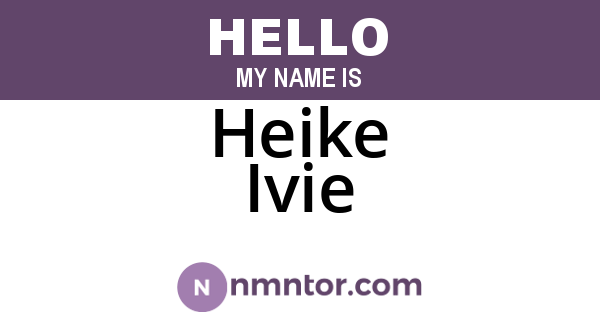Heike Ivie