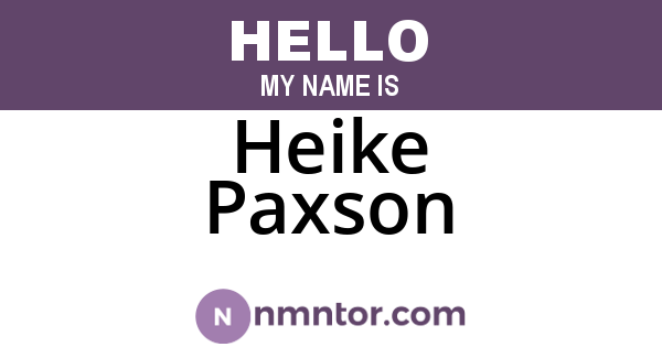 Heike Paxson
