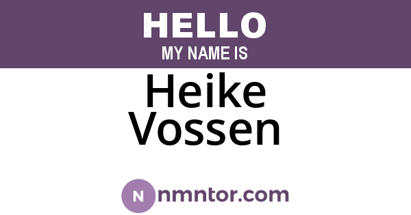Heike Vossen