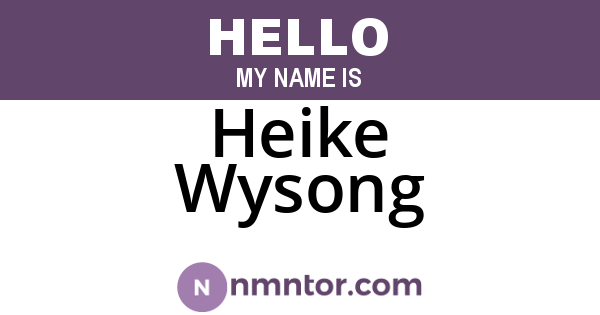Heike Wysong