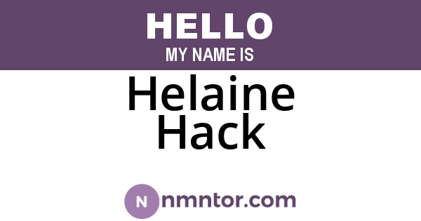 Helaine Hack
