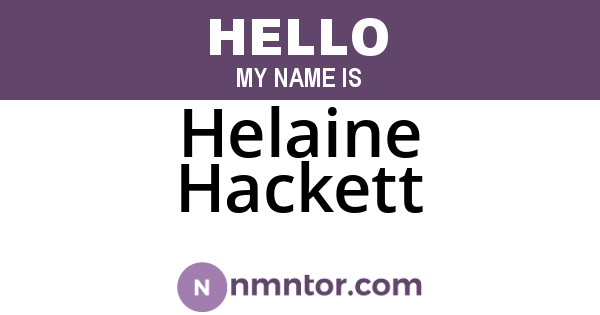 Helaine Hackett