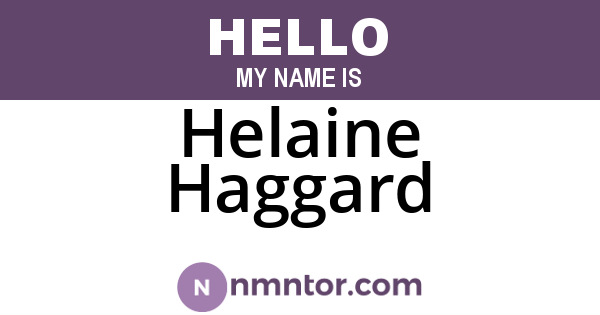 Helaine Haggard