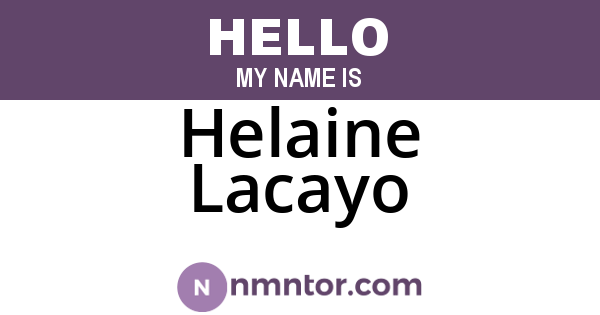Helaine Lacayo