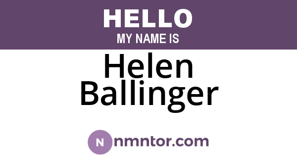 Helen Ballinger