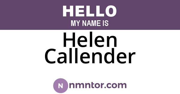 Helen Callender
