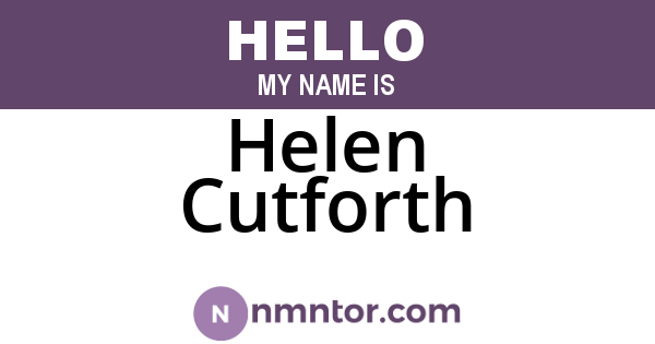 Helen Cutforth
