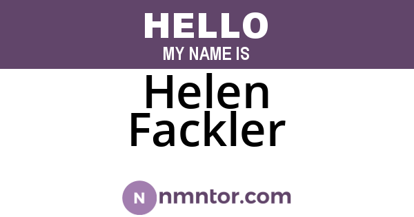 Helen Fackler