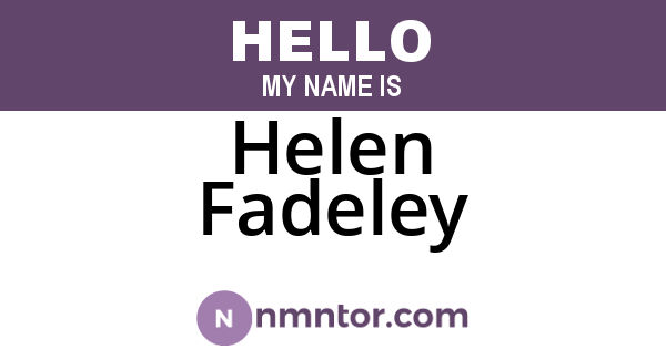 Helen Fadeley