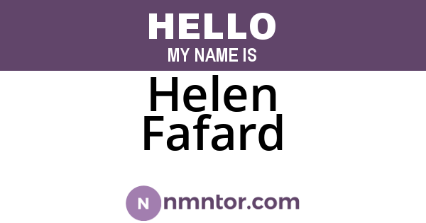 Helen Fafard