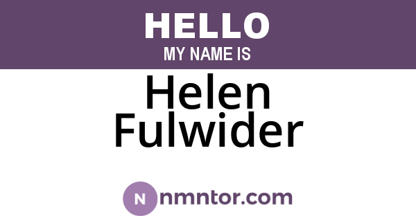 Helen Fulwider