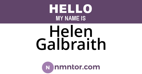 Helen Galbraith