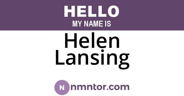 Helen Lansing