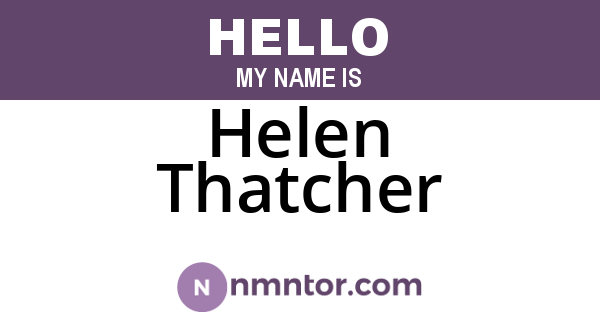 Helen Thatcher