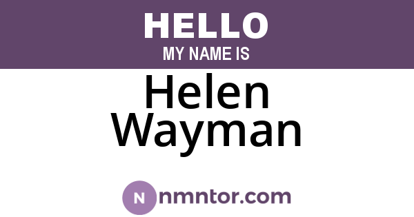 Helen Wayman