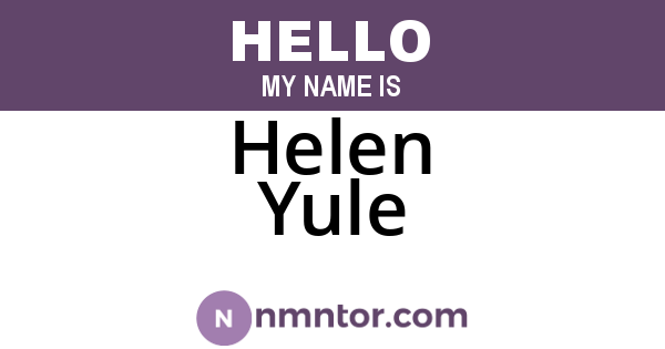 Helen Yule