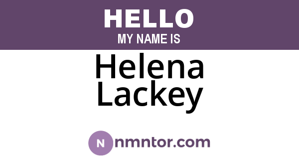 Helena Lackey