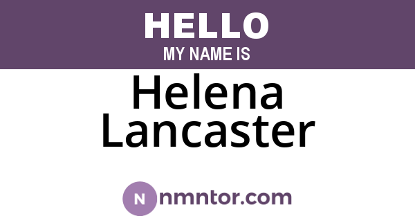 Helena Lancaster
