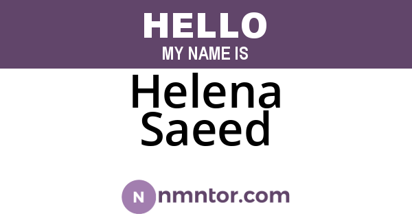 Helena Saeed