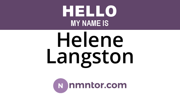 Helene Langston