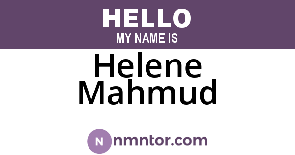 Helene Mahmud