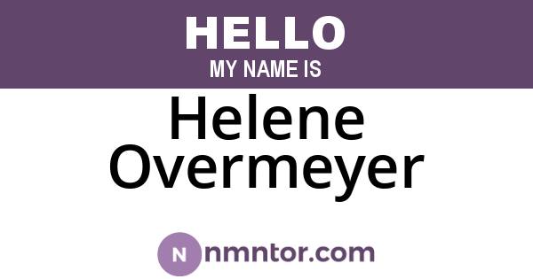 Helene Overmeyer