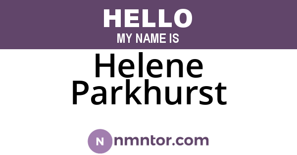 Helene Parkhurst