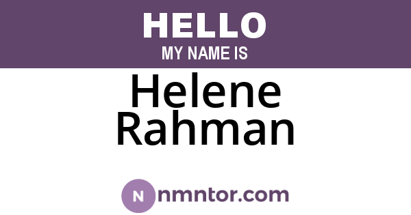 Helene Rahman
