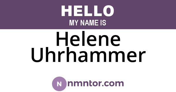 Helene Uhrhammer