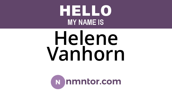 Helene Vanhorn